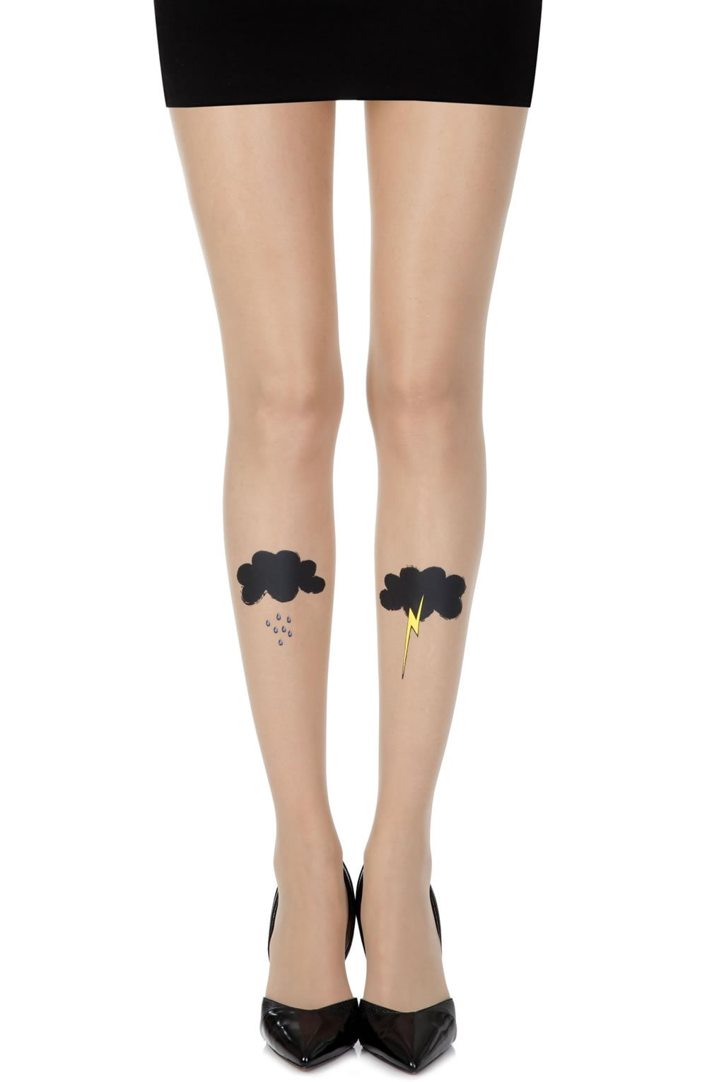 Zohara "The Perfect Storm" Skin Sheer Print Tights