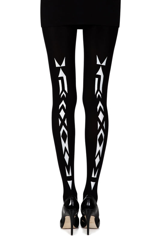 Zohara "Traibel" Black Print Tights