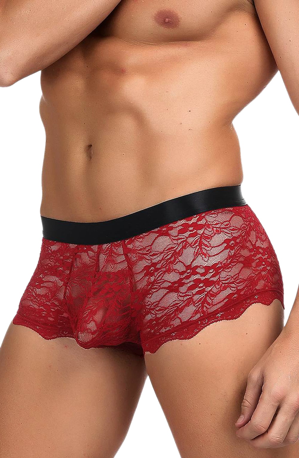 YesX YX976 Mens Boxer Brief Red/Black