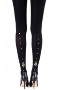 Zohara "Dot Calm" Gold Print Tights