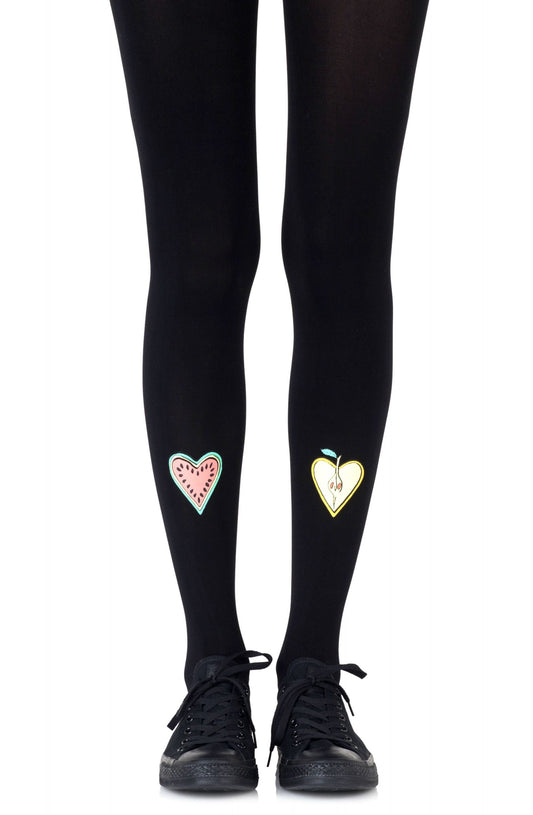 Zohara "Fruit Cocktail" Black Print Tights