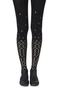 Zohara "Diamonds Are Forever" Black Print Tights