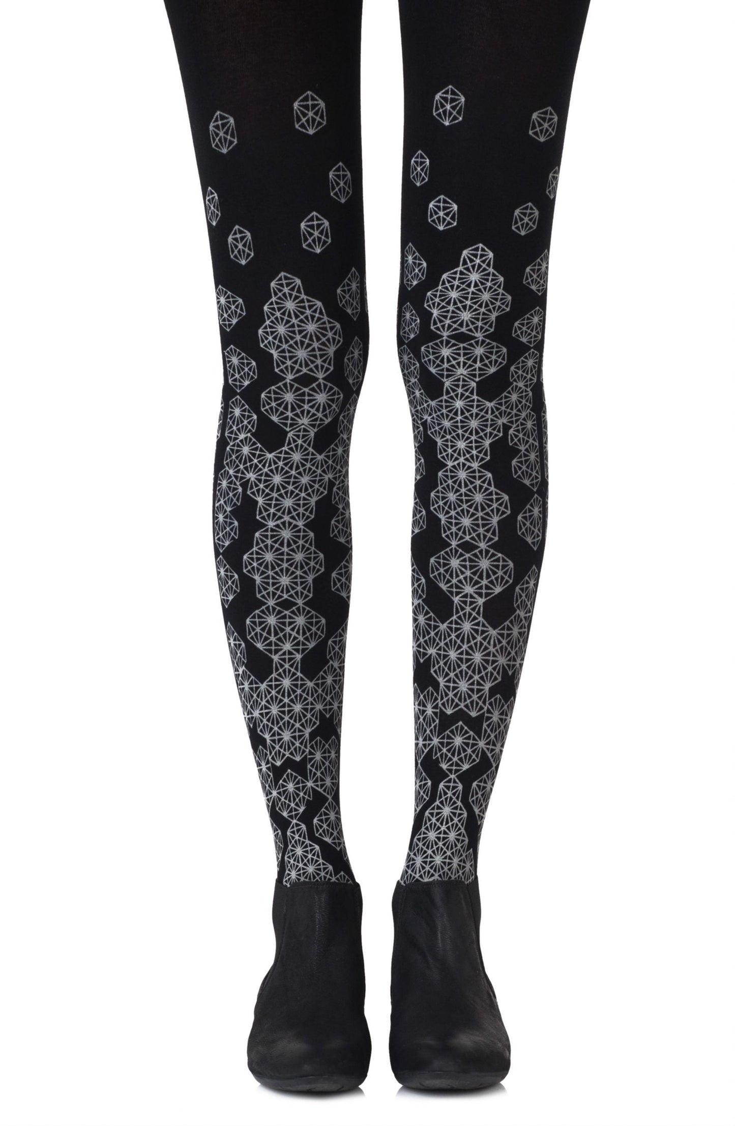 Zohara "Queen Bee" Grey Print Tights